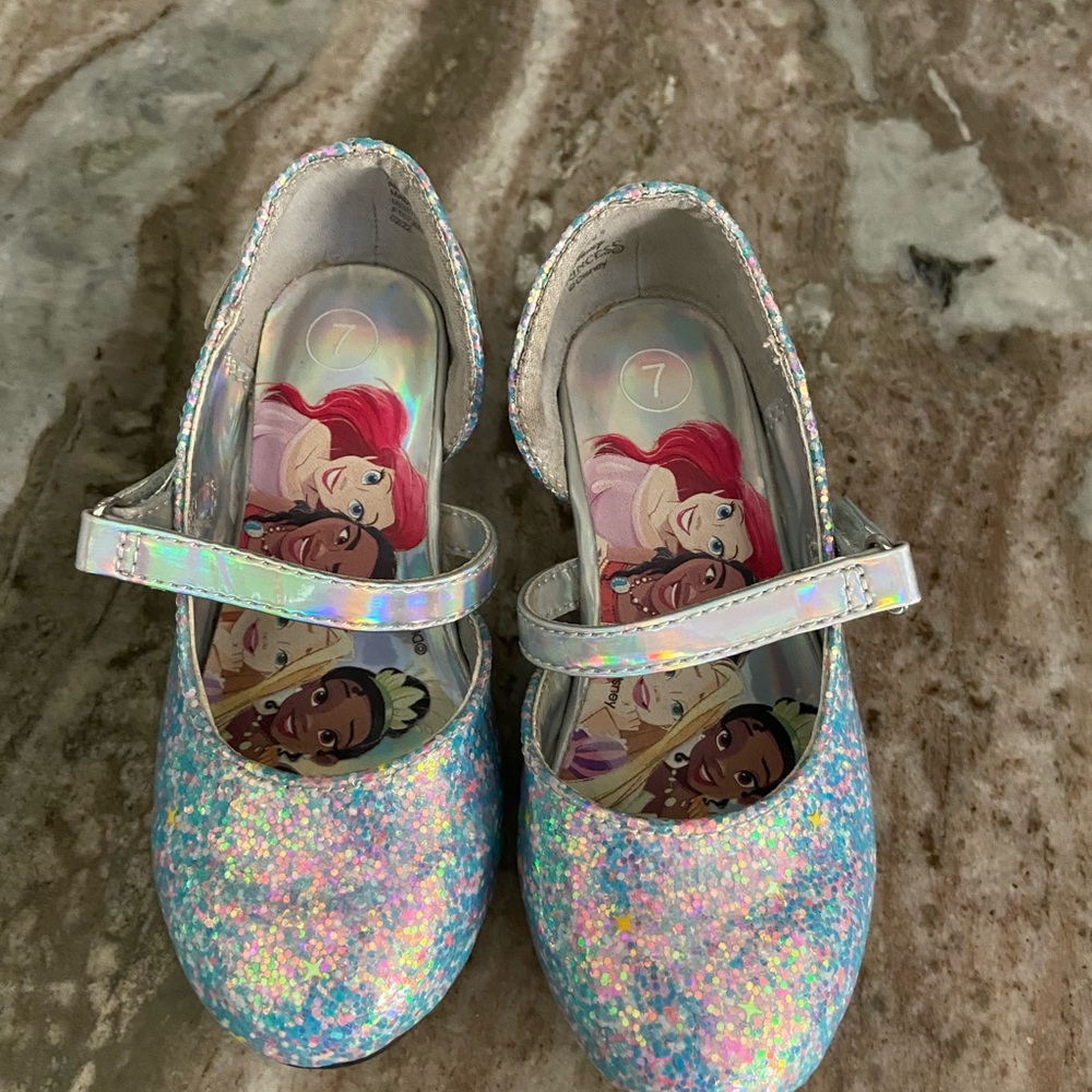 Disney Princess Blue and Pink Toddler Shoes with Strap and Rounded Toe